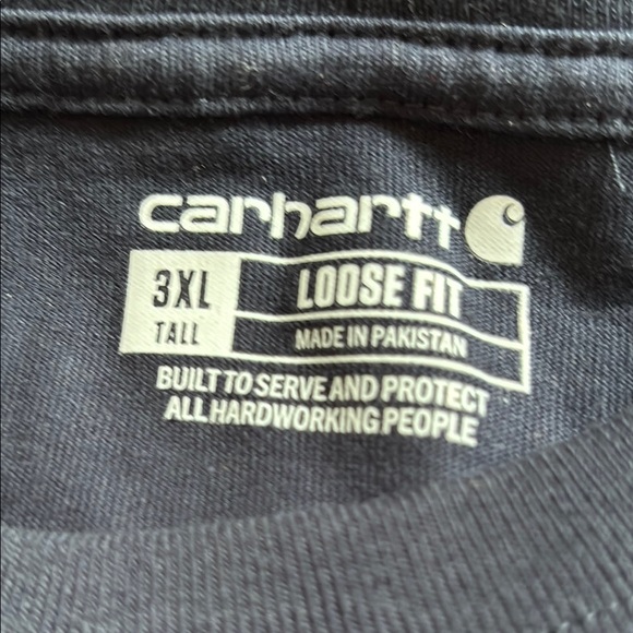 Carhart Long Sleeve Navy Pocket Tee in 3XLT - Picture 3 of 7